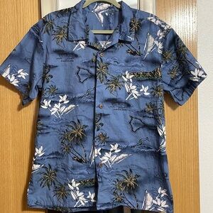 Palmwave short sleeve button up Aloha Hawaiian shirt with chest pocket Medium